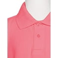 thumbnail image 2 of AKA Boys Wrinkle Free Polo Shirt Long Sleeve - Pique Chambray Collar Comfortable Quality Coral 3, 2 of 20