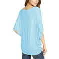thumbnail image 4 of Made by Johnny Women's Scoop Neck Half Sleeve Batwing Dolman Top S AQUA, 4 of 6