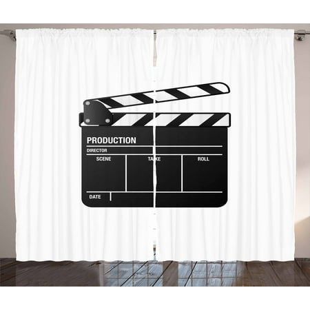 Movie Theater Curtains 2 Panels Set Realistic Illustration Of A