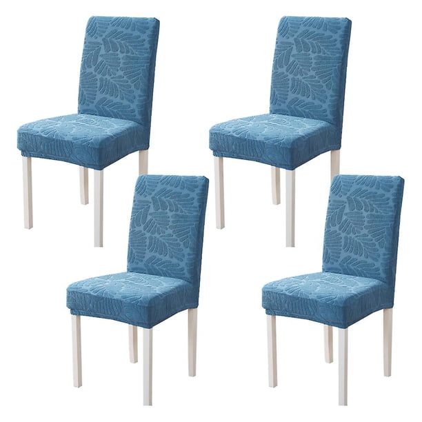 2 Piezas Fundas para Sillas De Comedor, Fundas Elásticas para Sillas De Comedor Jacquard Fundas Protectoras para Sillas Extraíbles para Cocina, Hotel, Restaurante (Hojas)