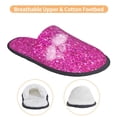 thumbnail image 3 of Balery Rose Red Glitter Pantuflas de Casa de Felpa Silenciosas con Diseño Estampado, Zapatillas Cómodas Antideslizantes de Algodón para Interior-Large, 3 of 8