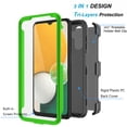 thumbnail image 5 of Cell Phone Case For Samsung Galaxy A13 5G, Heavy Duty Phone Case [Built-in Screen Protector] Rugged Swivel Holster Belt Clip Kickstand Hard Cover-Green, 5 of 9