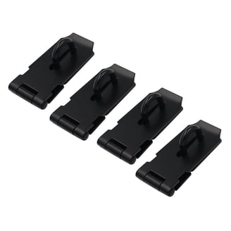 QCAA Hasp And Swivel Staple – 3-1/2 Inch, Steel, Black Finish, 2-Pack, Made In Taiwan