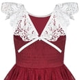 thumbnail image 5 of Girls Dress Red Lace Glitter Hollow Back Princess Party Long Gown Formal 8 Years, 5 of 7