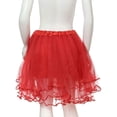 thumbnail image 5 of Miluxas Women Summer Mini Skirts Multi-Layer High Waist Solid Color Mini Skirt with Ruffled Red, 5 of 5