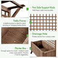 thumbnail image 5 of Renwick 72" H Rolling Wood Planter Raised Bed with Trellis, Dark Brown, 5 of 11