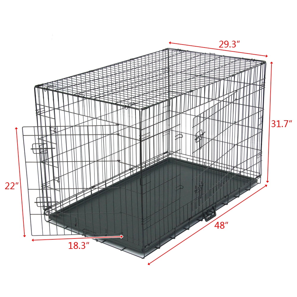 LB Dog Wire Dog Crate with Tray, XX-Large, 48"L LB Dog Wire Dog Crate with Tray, XX-Large, 48"L
