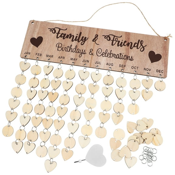 Raindrops Day Wall Hanging Birthday Reminder Calendar Plaque for Holiday and Staff Events Decoration