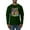 Forest Green, variant on Colorful Majestic Neon Atric Wolf | Dean Russo Art Animal Lover Mens Long Sleeve Shirt, White, M