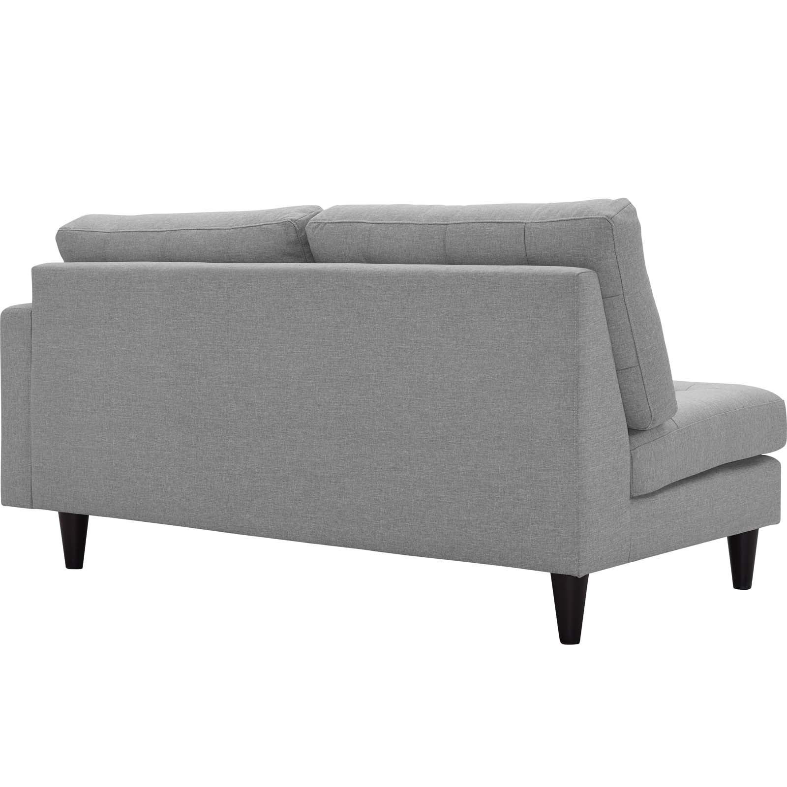 Modway Empress Right-Facing Upholstered Fabric Loveseat in Light Gray