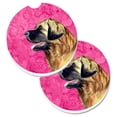 thumbnail image 1 of CoolCookware Pink Leonberger Set of 2 -Piece Absorbant Sandstone Car Coaster, 1 of 1