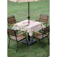 thumbnail image 3 of Blue Easter Bunny Outdoor Tablecloth - 54x54 Inch Square Dining Table Cover, Spring Daisy Modern Pink Buffalo Plaid Waterproof Outdoor Table Cloth with Umbrella Hole & Zipper for Picnic/Patio/Party, 3 of 7