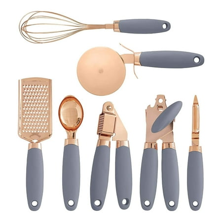 

Multicolor Handle 7 Piece Kitchen Gadgets Set Copper Plated Stainless Steel Cutlery