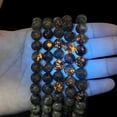 thumbnail image 4 of Natural Stone Round Flame Stone Beads Yooperlite Fire Sodalite Loose Spacer Beads for Jewelry Making DIY Bracelets Necklace 15'', 4 of 5