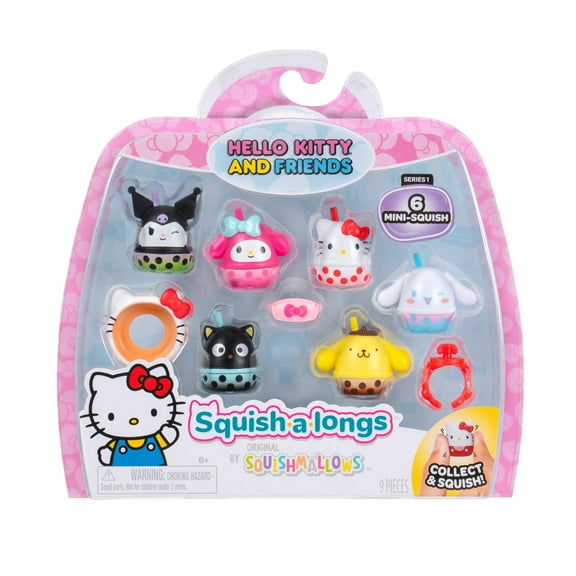 Squish-a-longs Hello Kitty and Friends Boba Mini-Squish   Accessory 6-Pack
