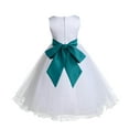 thumbnail image 3 of Ekidsbridal White Oasis Tulle Rattail Edge Flower Girl Dress Princess Beauty Pageant Junior Bridesmaid Wedding Communion Baptism 829S 8, 3 of 3
