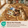 thumbnail image 4 of Design&I 9'x12' Washable Area Rug Giant Skid-Resistant Record Vinyl Musical Theme Circular Balanced Tone Music Cd Disc for Great Room, Large Living, 4 of 7