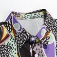 thumbnail image 4 of Camisas Para Hombre Manga Corta Camiseta con botones de solapa para playa y playa con estampado hawaiano para hombre, camiseta de manga corta, ropa de playa (Purple, XL), 4 of 7