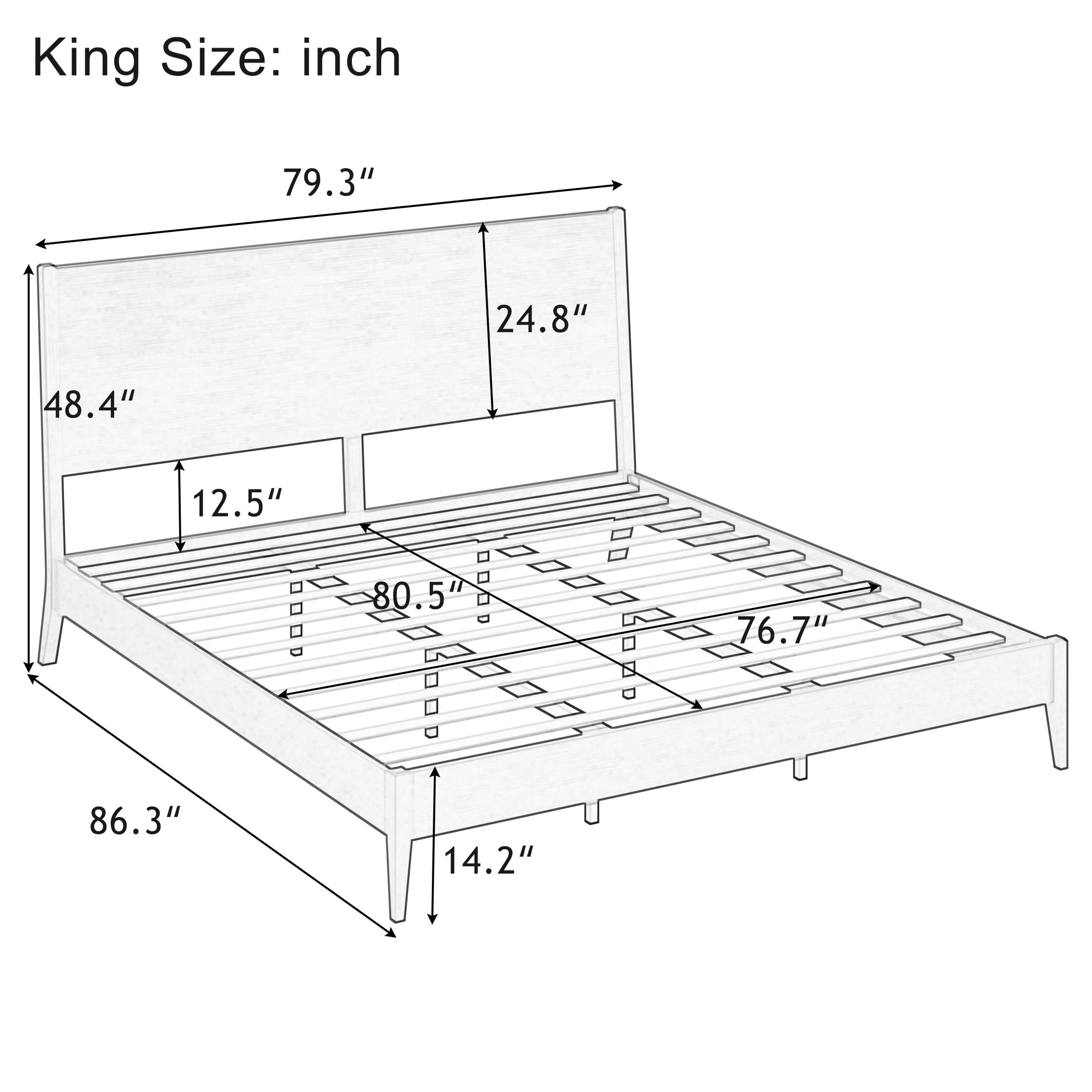 Christopher Knight Home Mid-Century Modern Solid Bamboo Wood Platform Bed, King Size, Walnut