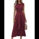 thumbnail image 1 of Vestido Midi Informal Sin Mangas de Verano para Mujer, Ajustado, con Lazo en la Cintura, , 2025 Marrón Rojizo M, 1 of 10