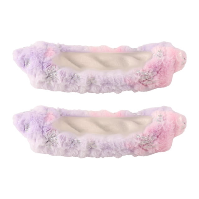 Cubiertas para cuchillas de patines sobre hielo, franela resistente, ligeras, protectores para patines, cuchillas para patines, protector para patines rosa morado