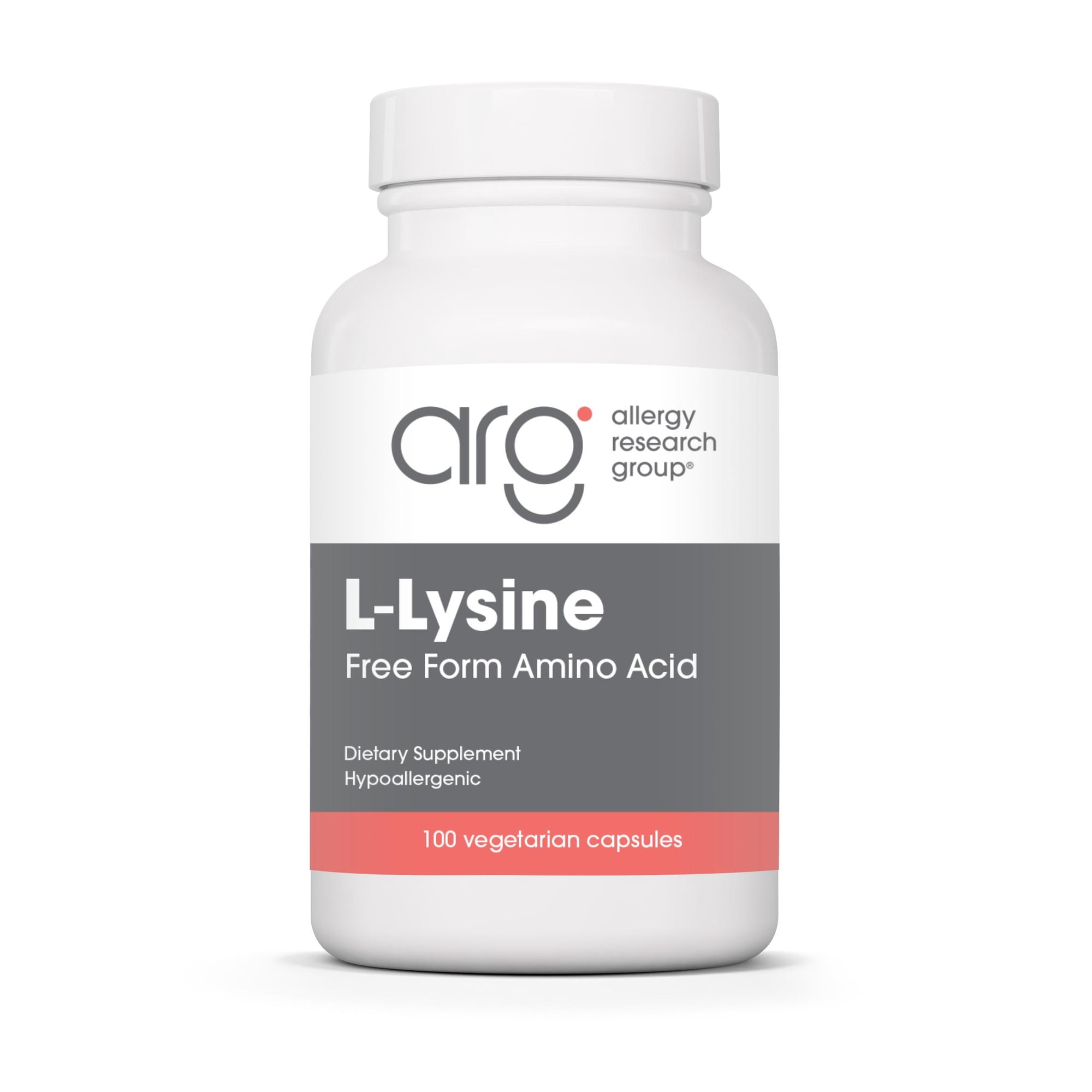 ARG L-Lysine - Delivers 500 mg Free-Form Amino Acid - Supports Calcium Absorption, Bone Health & Cellular Function - 50 Servings - 100 Capsules