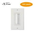 thumbnail image 1 of Buyer's Point Brush Wall Plate [UL Listed], Decora Style, Cable Pass Through Insert for Wires, Single Gang Cable Access Strap, Wall Socket for HDTV, HDMI, Home Theater Systems Pack of 100 White, 1 of 5
