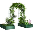 thumbnail image 1 of Outsunny Galvanized Raised Garden Bed Outdoor Planter Box with Trellis, 1 of 9