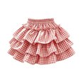 thumbnail image 2 of WOYY Girl Casual Gingham Ruffle Skirt School Plaid Layered A Line Skirt, Pink, Sizes 3-14, 2 of 3