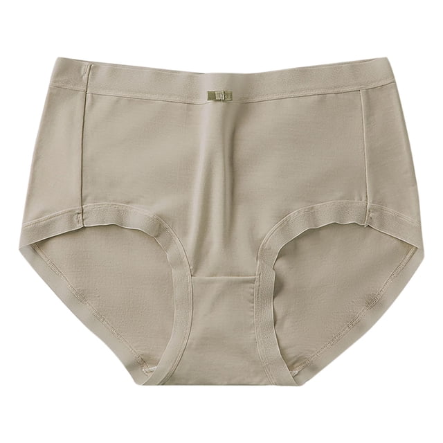 Limited Stock,Medium-Waist Underwear, Solid Color, Soft棉材质, Breathable, For Daily, Comfortable Fit, Seamless Design Effortlessly Chic|Nylon,Spandex,Coffee,Sopatenor