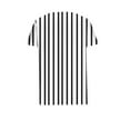 thumbnail image 5 of HOMBOM Shirts for Women Gray Romantic Striped Asymmetrical Collar Lapel V Neck Short Sleeve T-shirt M, 5 of 5