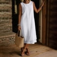 thumbnail image 2 of Bxsruta Womens Casual Dress Sleeveless Midi Sundress Loose Summer Beach Dresses with Pockets, 2 of 5
