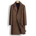 thumbnail image 2 of Men's Trench Coat Wool Blend Slim Fit Top Coat Business Overcoat, 2 of 9