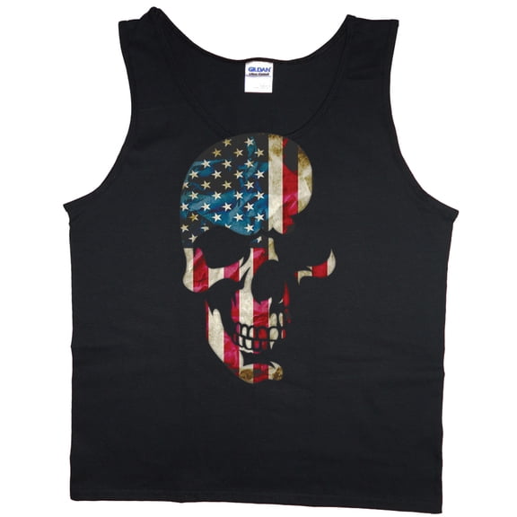 Mens Tank Tops American Flag Patriotic Skull T-shirt Sleeveless Muscle Tee Tanks
