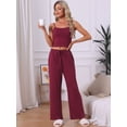 thumbnail image 2 of DARING DIVA Women's Pajama Set Cami Jersey Knit Adjustable Spaghetti Strap Pants L Red, 2 of 7