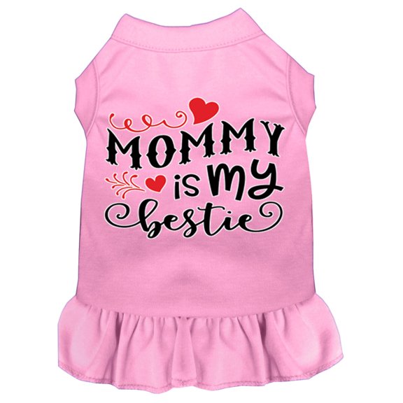Pet Dog Cat Dress Screen Printed, "Mommy Is My Bestie"