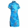 thumbnail image 5 of Ruyang Girls Chinese Gheongsam Floral Graphic Traditional Dress Kids New Year Embroidery Qipao Skirt Stand Collar Side Split Outfits, 5 of 5