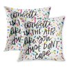 ECCOT Colorful Rainbow Confetti in the Air Like You Just Don't Care Hand Lettered Quote Blue Carefree Fun Party PillowCase Pillow Cover 18x18 inch Set of 2