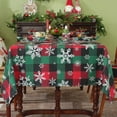 thumbnail image 3 of Christmas Tablecloth Rectangle 60 x 84 Inch, Plaid Table Cloth with Snowflake Decorations, Spillproof Dust-Proof Wrinkle Resistant Washable Table Cloth for Christmas, Dining, Party & Holidays, 3 of 7