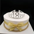 thumbnail image 3 of Crystal Birthday Crown Princess Birthday Tiara Hair Accessories Happy Birthday Crown Tiara for Women (20/21/30/40/50 Birth Crown), 3 of 8