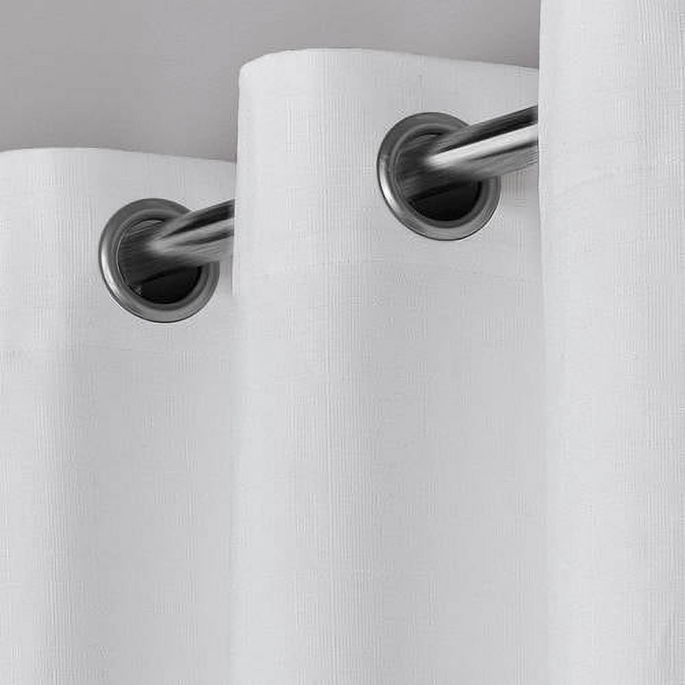 Exclusive Home Textured Linen Room Darkening Blackout Grommet Top Curtain Panel Pair, 54"x96", Winter White