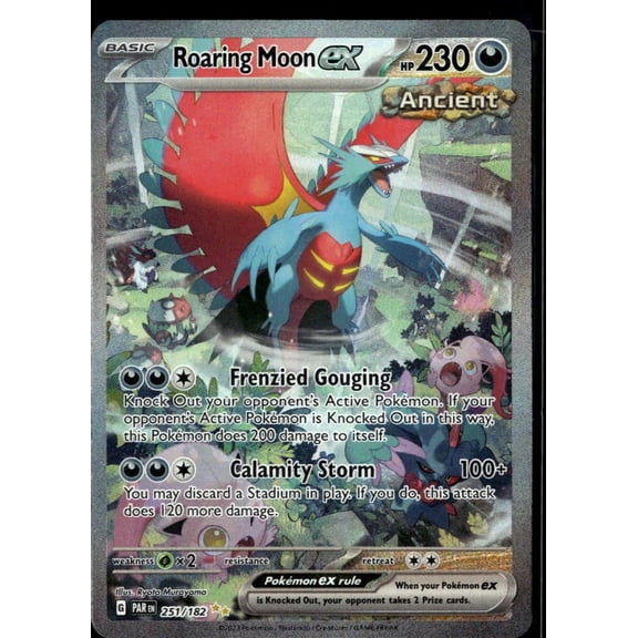 Collectible 2023 Paradox Rift Roaring Moon EX SAR Secret Rare Holo #251/182 English