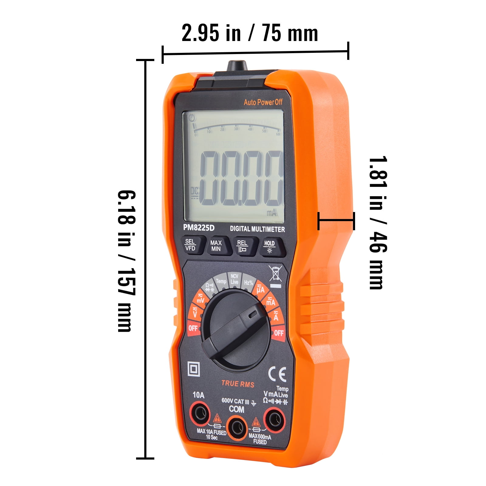 SKYSHALO 6000 Counts Multi Tester AC DC Voltmeter Ohm NCV TRMS Digital Multimeter