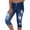 03# Dark Blue, variant on HKYNLAG Capri Jeans for Women Stretch Frayed Hem Ripped Jeans Lightweight Denim Capris with Pockets Summer Denim Joggers Gray XL