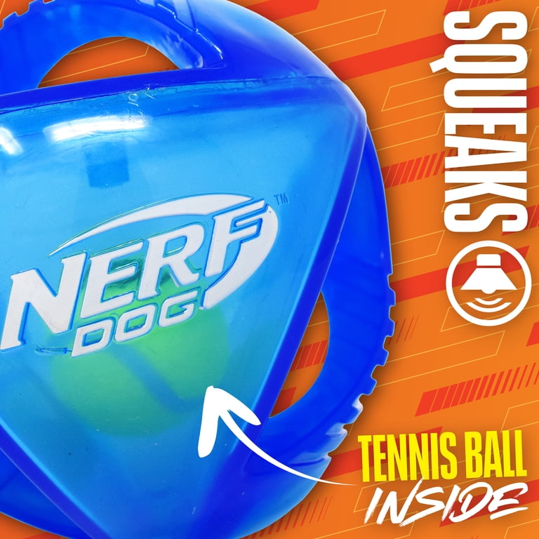Nerf Dog Rumble Ball Squeak Fetch Toy, Blue 5.5 Inch photo 2