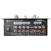 Rockville RDJ3BT 2 Channel DJ Mixer with USB, Bluetooth, Talkover, 4 Line Inputs