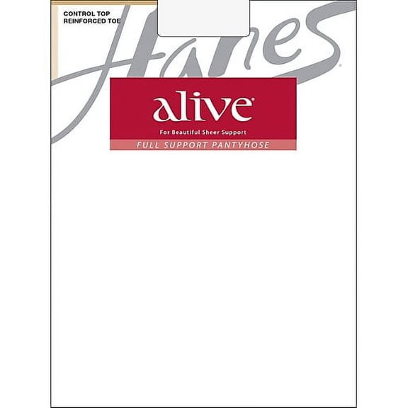 Hanes Alive Full Support Control Top Reinforced Toe Pantyhose