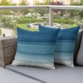 thumbnail image 3 of Outdoor Pillow Covers 24x24 Set of 2, Blue Ombre Stripes Waterproof Patio Throw Pillow Covers for Couch Sofa Chair, Vintage Gradient Abstract Lines Art Decorative Pillowcases for Throw Pillows, 3 of 9