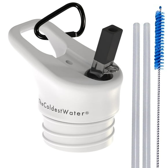 The coldest Water Insulated Standard Mouth Size 20 - Hydro Sports Straw cap Flip Top Lid - Multi-compatible with Standard Flask Mouth Size Stainless Steel Water Bottles - White (White)