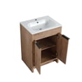 thumbnail image 3 of 24 in. Single Vanity in Natural Wood finish with Solid Surface Resin White Sink, 3 of 11